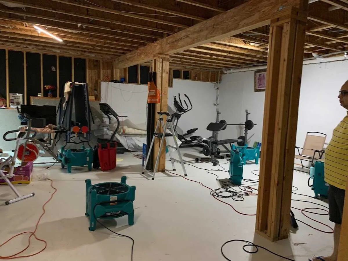 Basement drying equipment setup for Odor Removal & Deodorization in Council Bluffs
