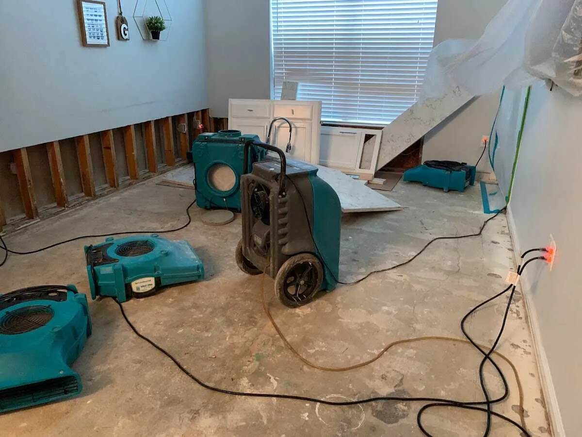 Dehumidifier in flood-cut room for Water Extraction & Removal in Council Bluffs